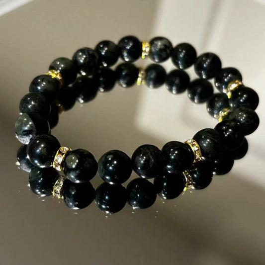 Black Bead Bracelet